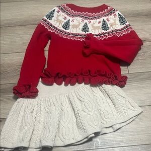 Festive size 5 Red and Cream Kids Sweater Top